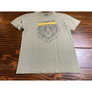 CHOKE Shirt, Men's Size Large, Green, LION Print, Short Sleeve